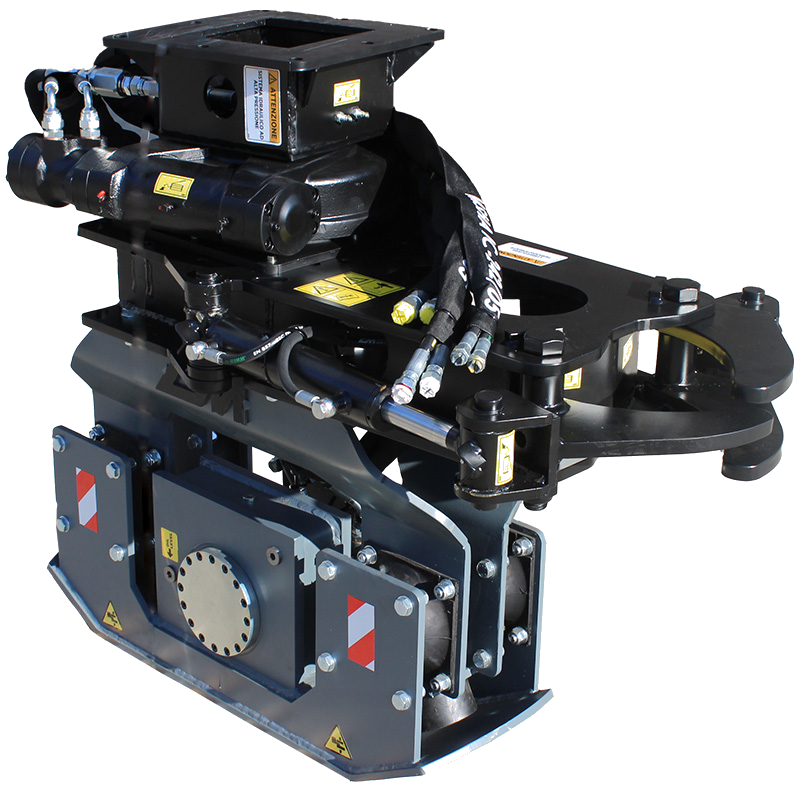 Enfonce-pieux hydraulique CM robuste pour pelle et compactage.