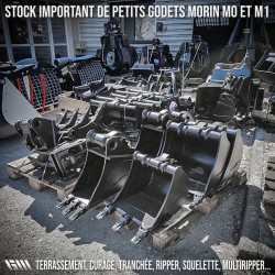 Godet terrassement 400mm  3 dents pelle 1.2-1.8T attache MORIN M0