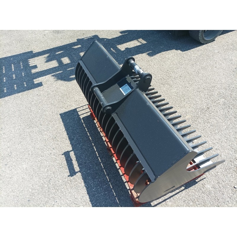 Godet râteau, godet râteau minipelleshop, godet râteau mini pelle